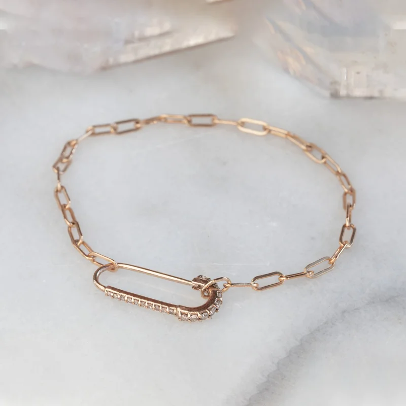 Get The Sparkle You Love At Prices You Adore The White Diamond Pavé Pin Bracelet | 14k Rose Gold Get The Sparkle You Love At Prices You Adore The White Diamond Pavé Pin Bracelet | 14k Rose Gold