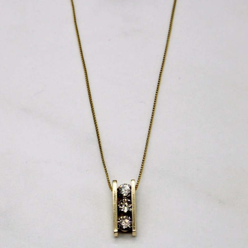 Breathtaking Jewelry At Limited-Time Savings Vertical Set Diamond Three Stone Necklace | 0.63ctw | 18" | Breathtaking Jewelry At Limited-Time Savings Vertical Set Diamond Three Stone Necklace | 0.63ctw | 18" |