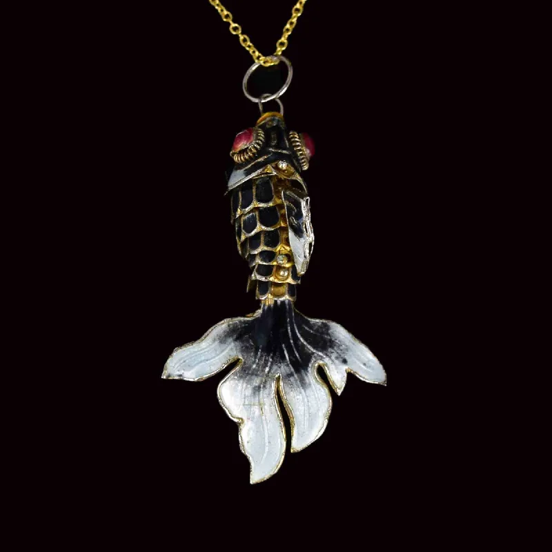 Don't Miss Out On Bestselling Jewelry At Special Prices Vintage Gold Vermeil Black Enamel Large Koi Fish Pendant Necklace Don't Miss Out On Bestselling Jewelry At Special Prices Vintage Gold Vermeil Black Enamel Large Koi Fish Pendant Necklace